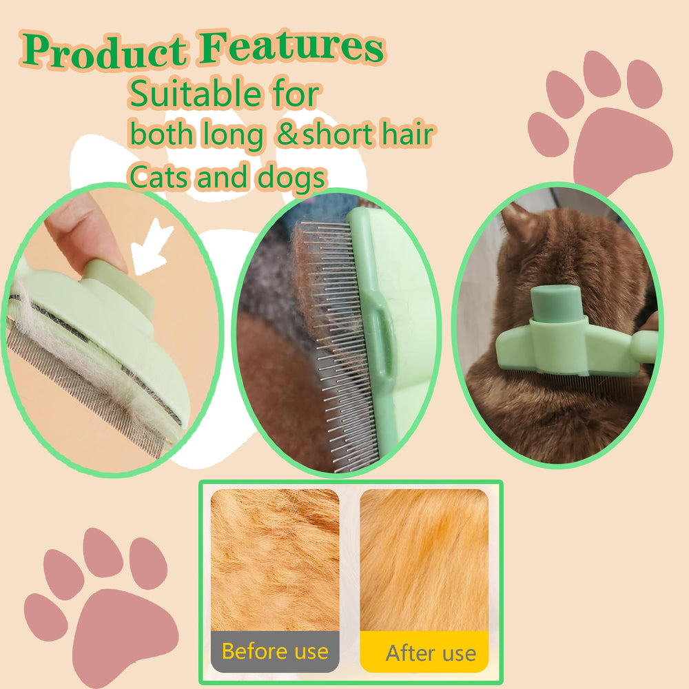 AOLBSPD 2-in-1 grooming teeth highlight detangling and shedding support