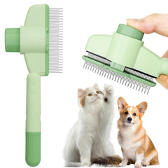 AOLBSPD cat and dog comb close-up shows long and short stainless steel teeth for detangling
