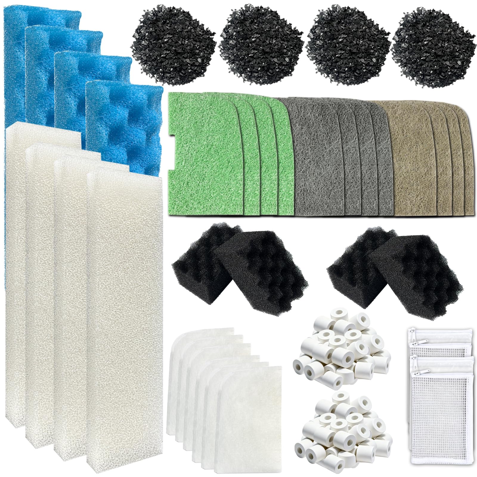 Aolleteau coconut shell carbon pad removes impurities for clearer aquarium water.
