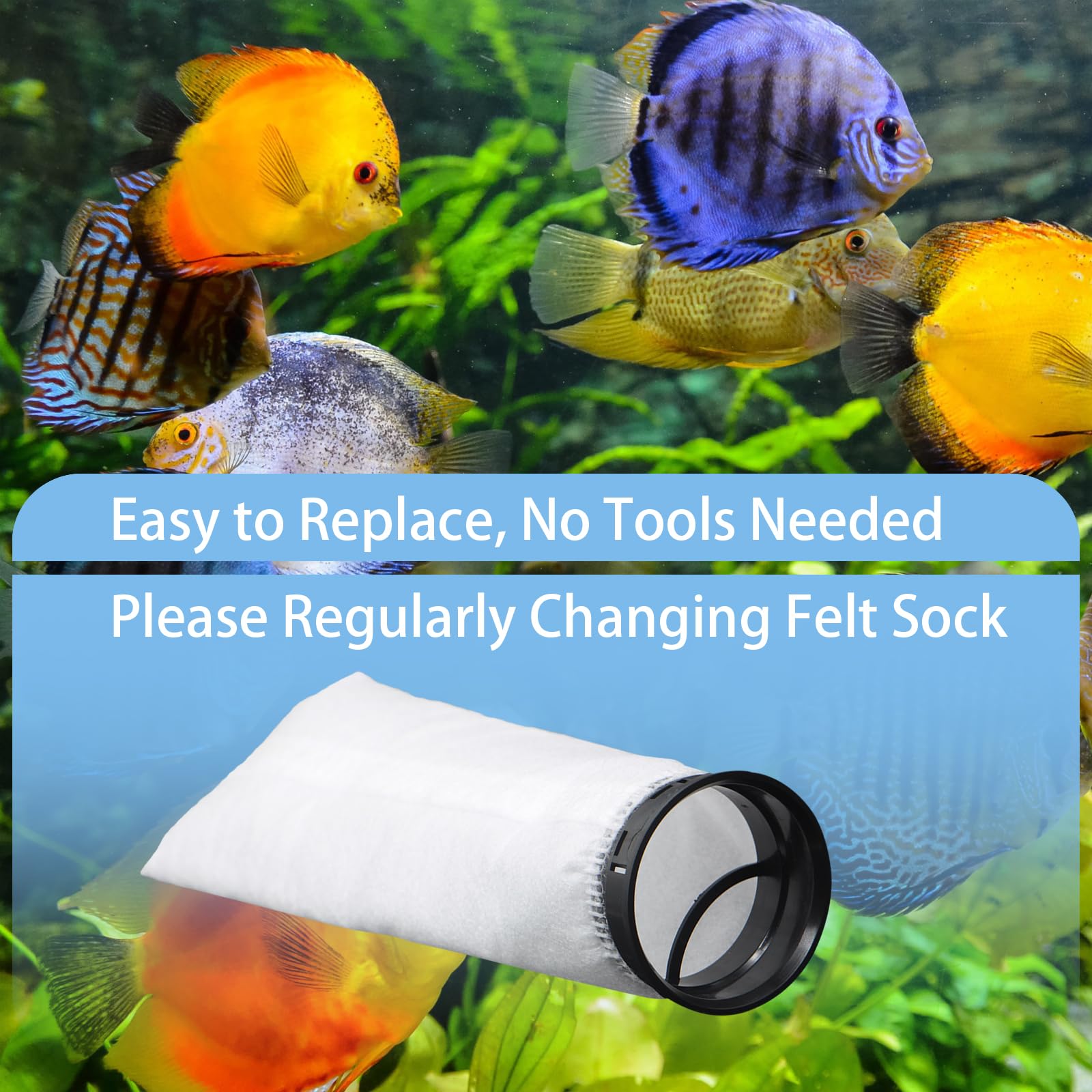 Aolleteau 225 micron felt sock close-up demonstrates filtration precision