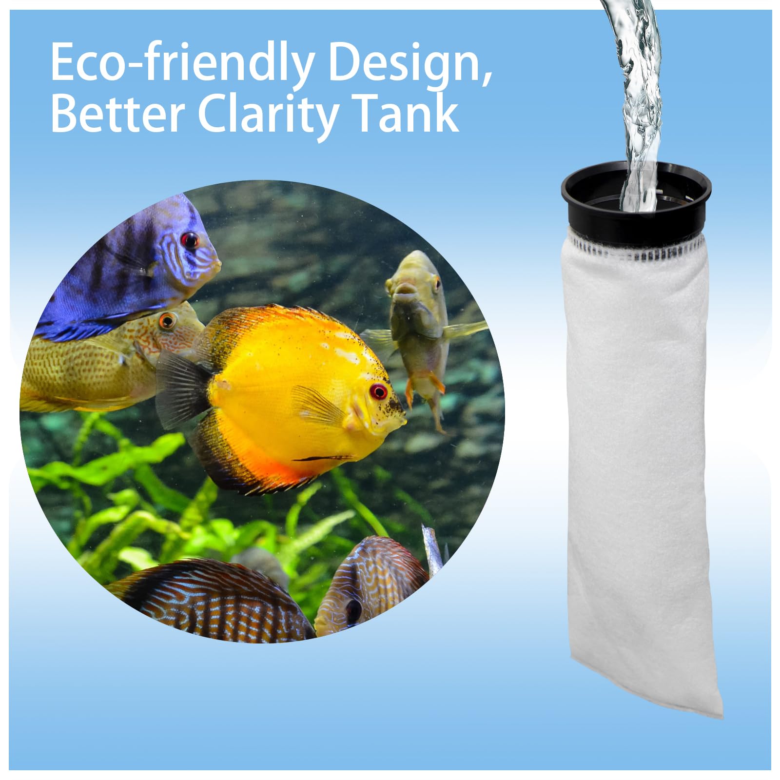Aolleteau daily-use filter sock in aquarium setup promotes cleaner water
