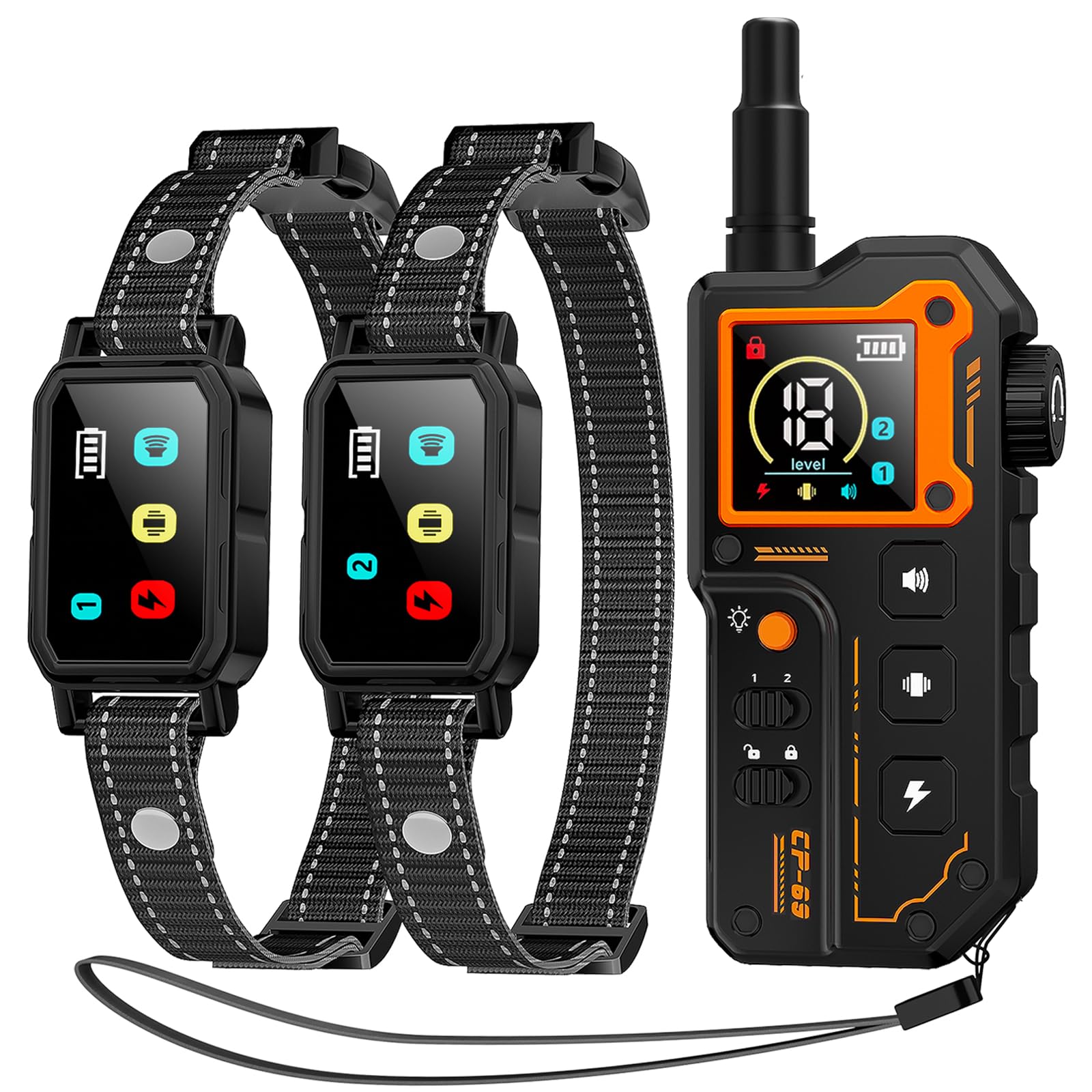 Aolulf AI dog shock collar remote with LED light for nighttime training.