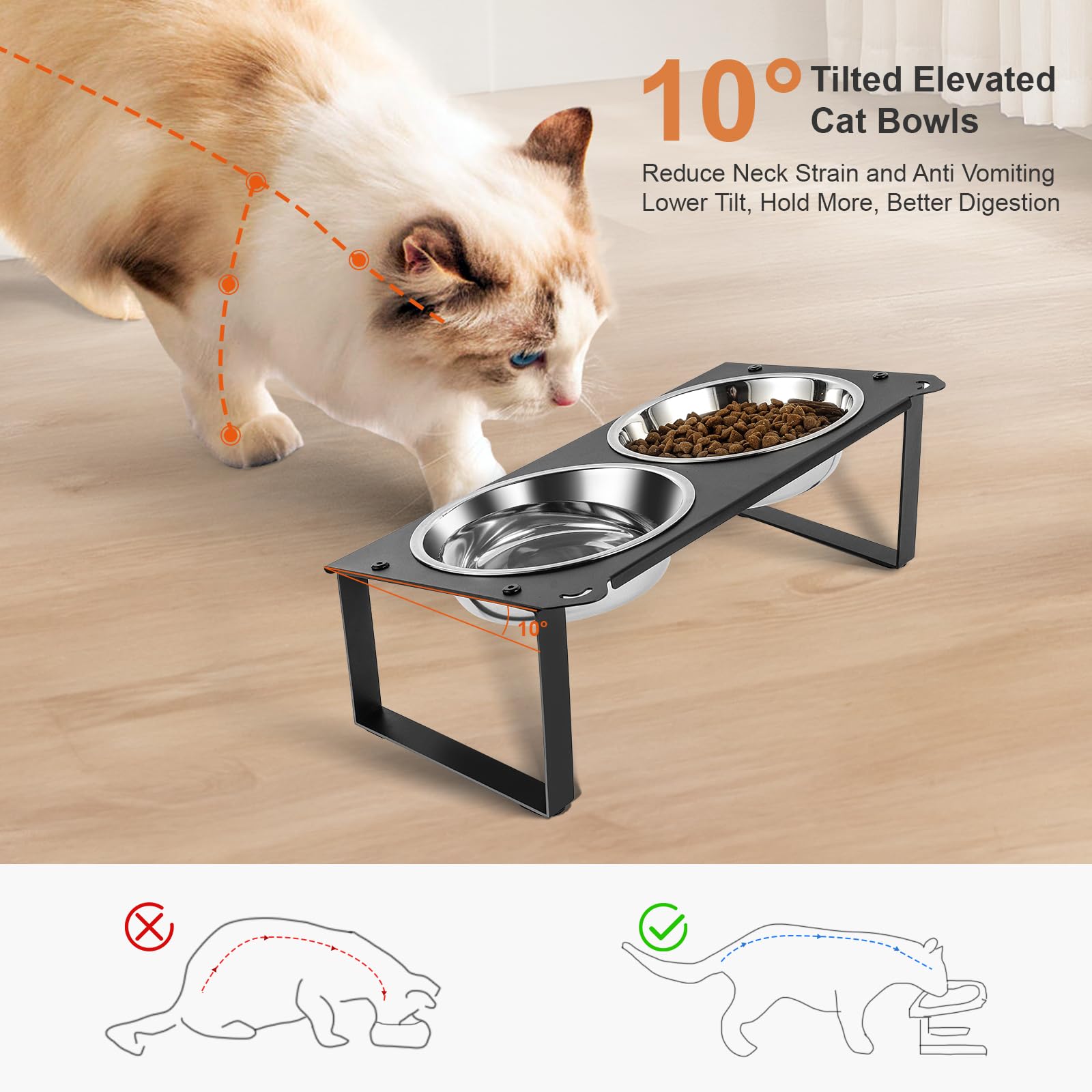 Aomafamzoy tilted 10-degree design supports ergonomic eating and reduces spills.