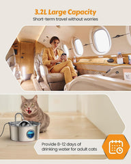AONBOY multi-stage filtration system enhances water clarity for cats.