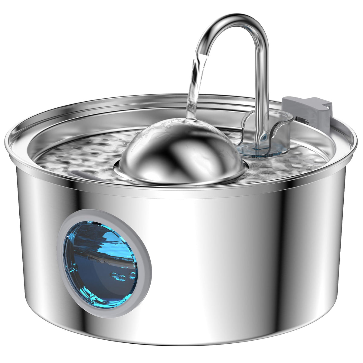 AONBOY cat water fountain hemispherical design showing flowing hydration