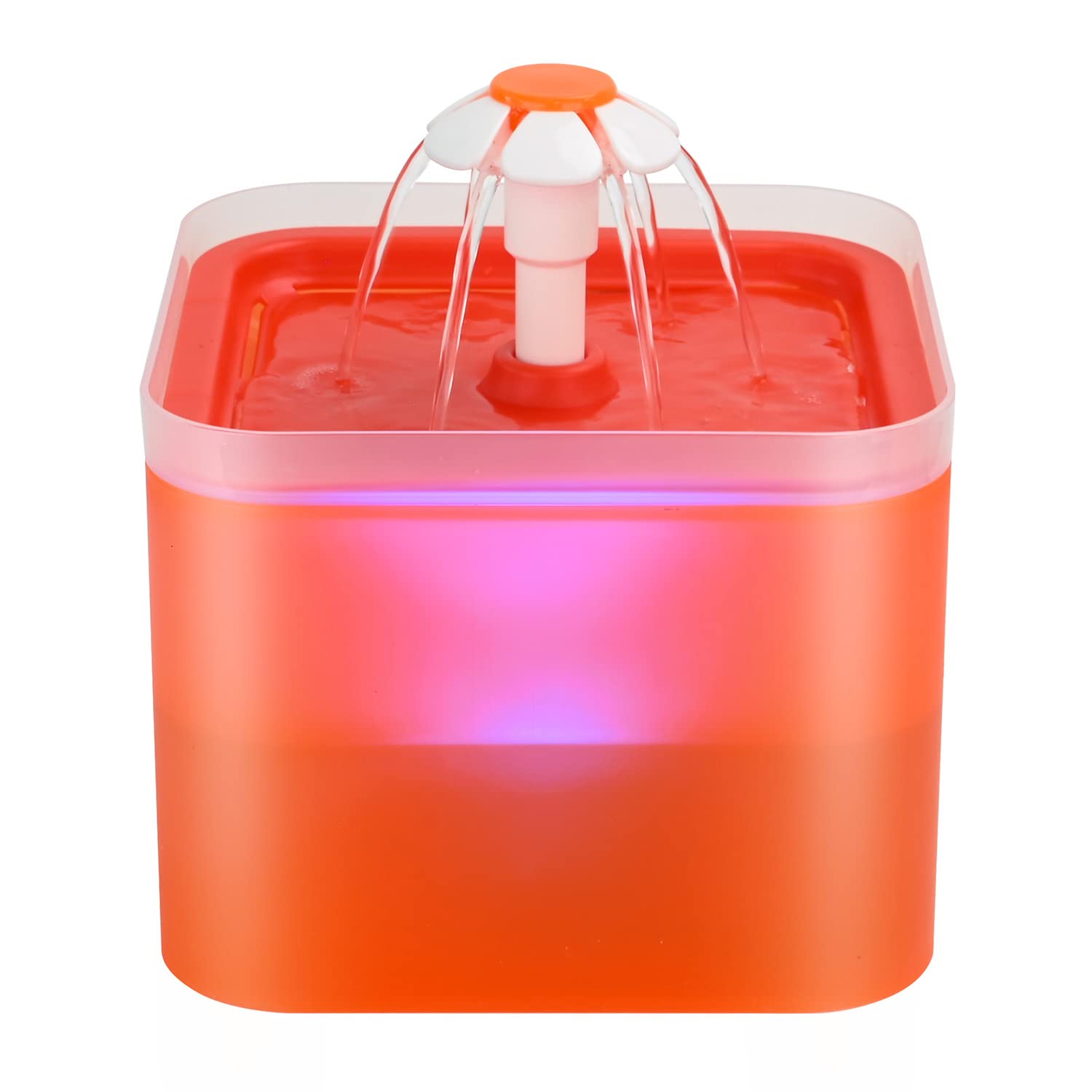 AONBOY orange-led-light fountain clearly shows the water level for easy monitoring.
