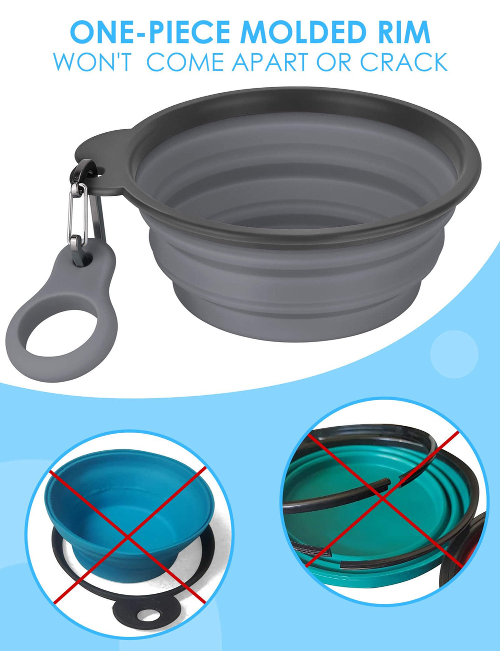 Aonkey one-piece molded rim supports stable meals without loose parts.