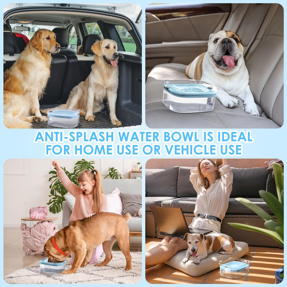 AONKEY sky blue dog water bowl showcases a stylish pet accessory for modern homes.