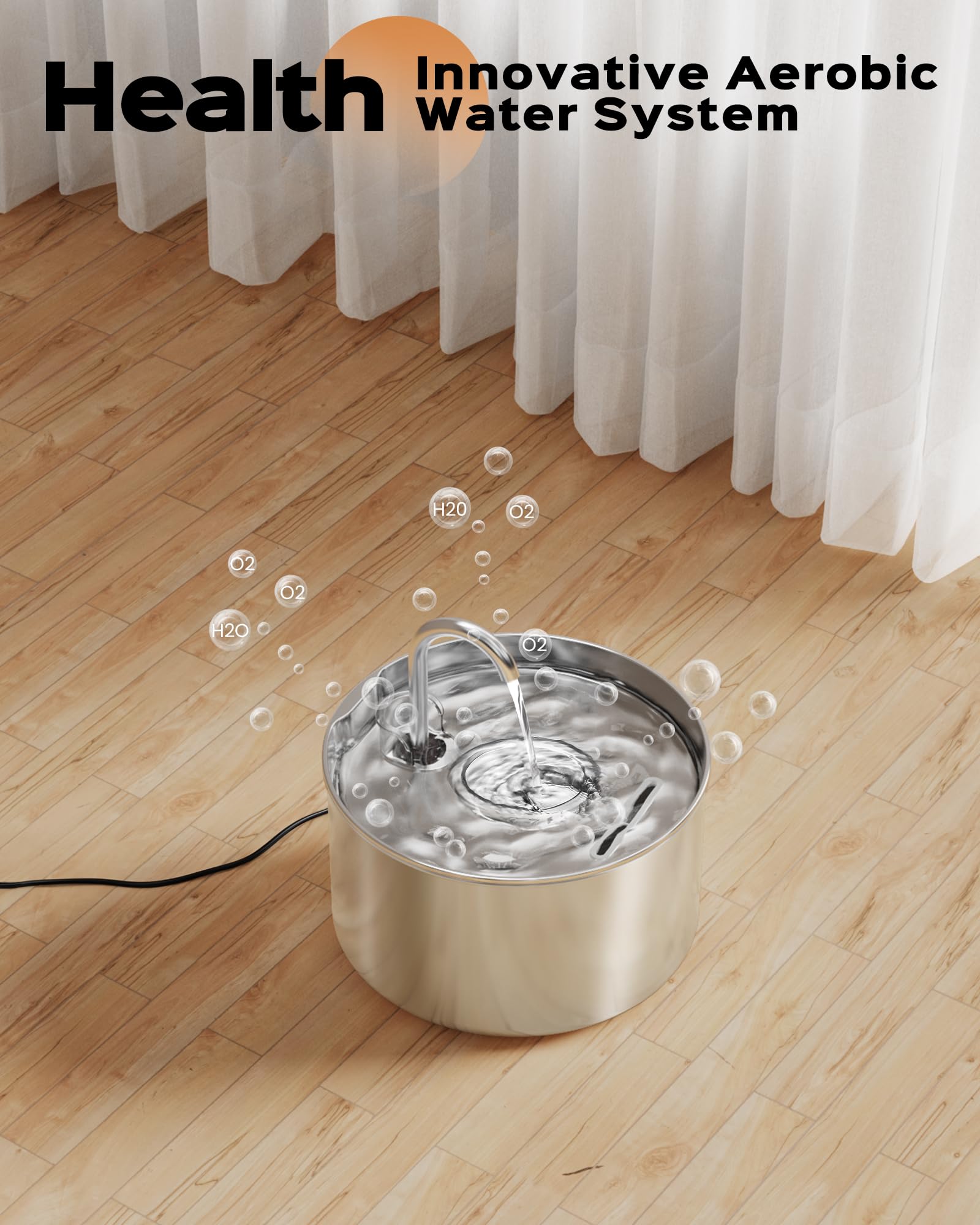 AOOGITF cat fountain quiet operation reduces household noise during use.