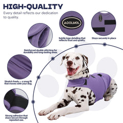 AOOLMOL dog anxiety vest fabric detail shows breathable material for daily wear.