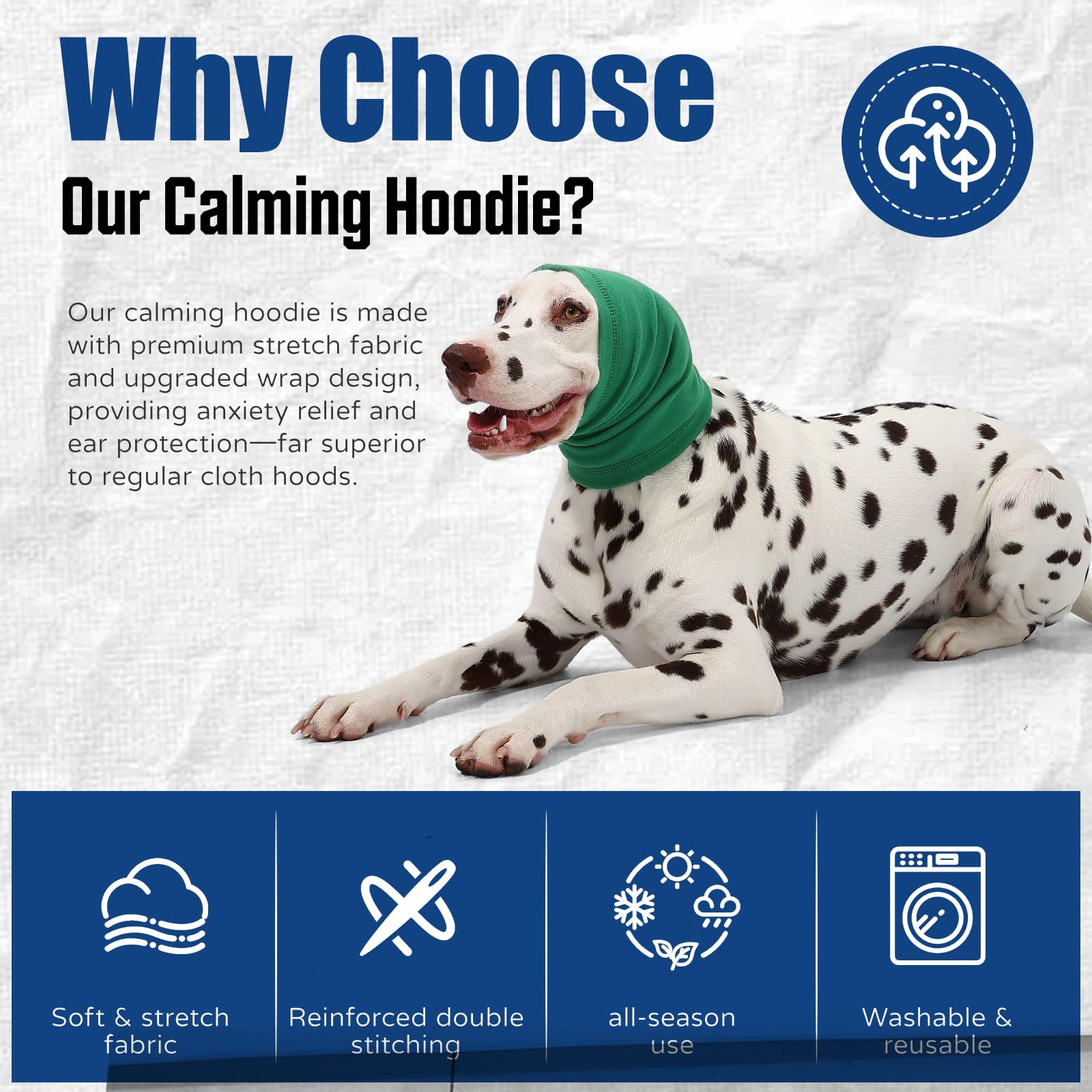 AOOLMOL dog calming hoodie with ear muffs reduces noise exposure for anxious dogs