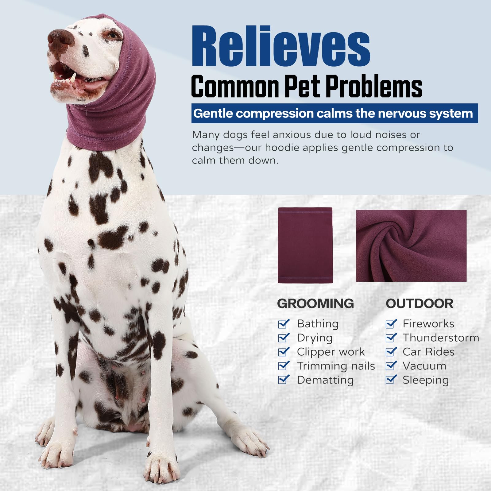 AOOLMOL dog calming hoodie winter ears keeps ears warm and comfortable