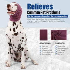 AOOLMOL dog calming hoodie winter ears keeps ears warm and comfortable