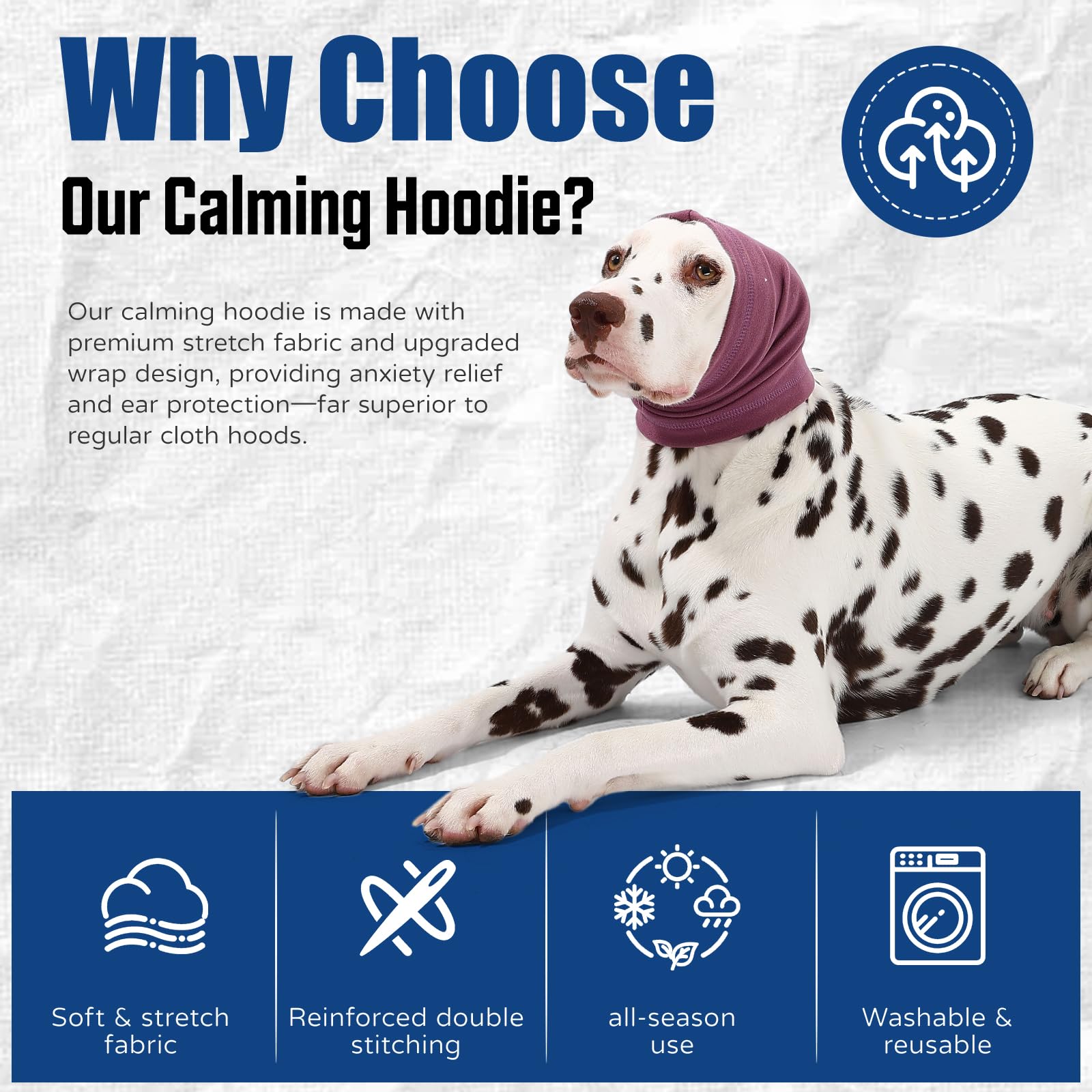 AOOLMOL dog head muffs ear protection highlights calming effect for loud events