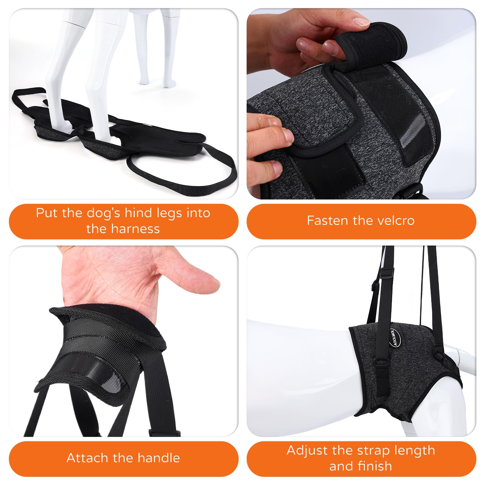 AOOLMOL dog sling breathable materials keep pets comfortable during assistance