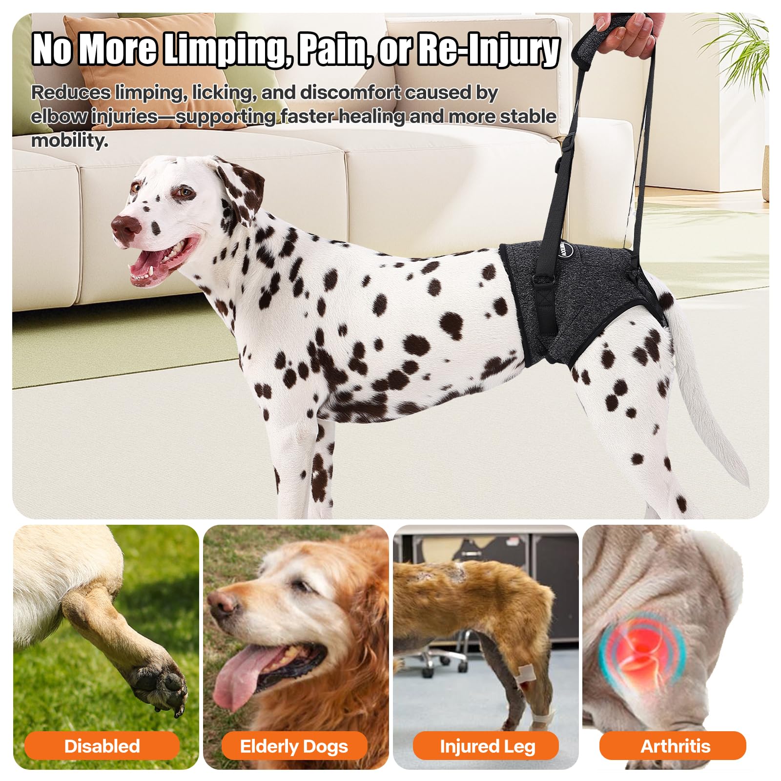 AOOLMOL dog sling padded handle reduces hand fatigue during long use