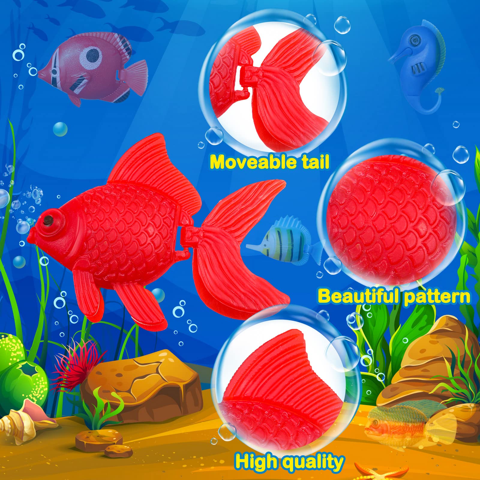 Aoriher seahorse-inspired floating fish enhances tank depth and tropical vibes.