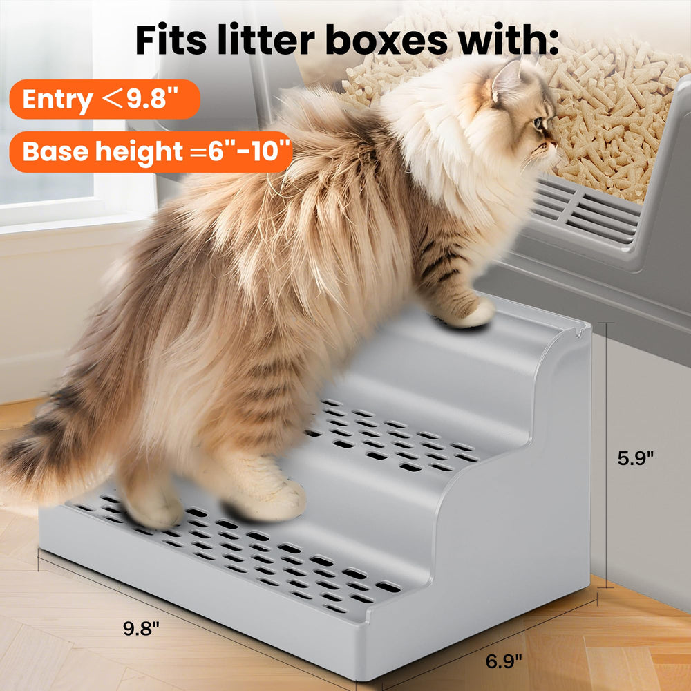 Aothey Litter Box Step anti-slip surface enhances safety during entry and exit.