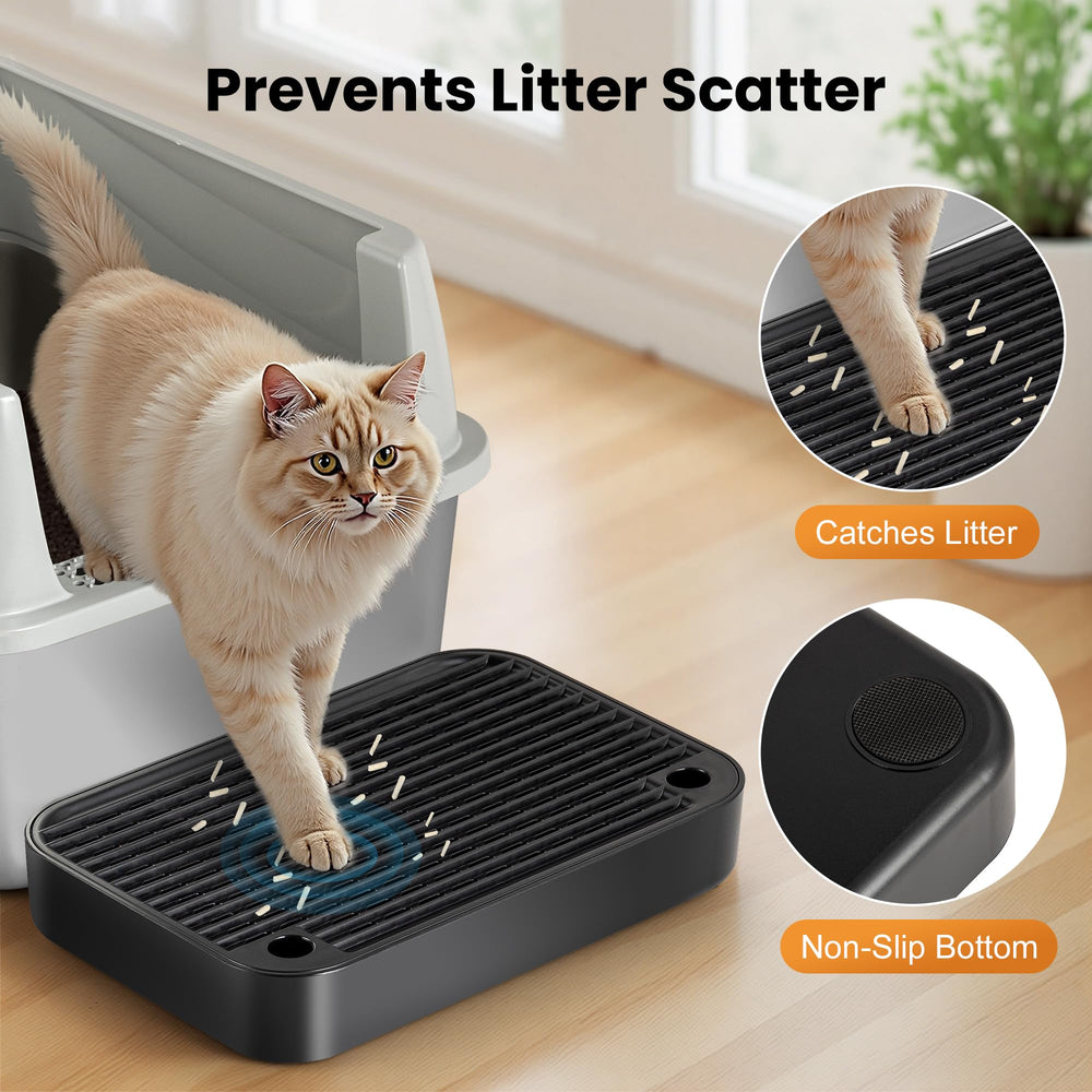 Aothey Litter Box Step anti-tracking close-up demonstrates dirt-resistant surface
