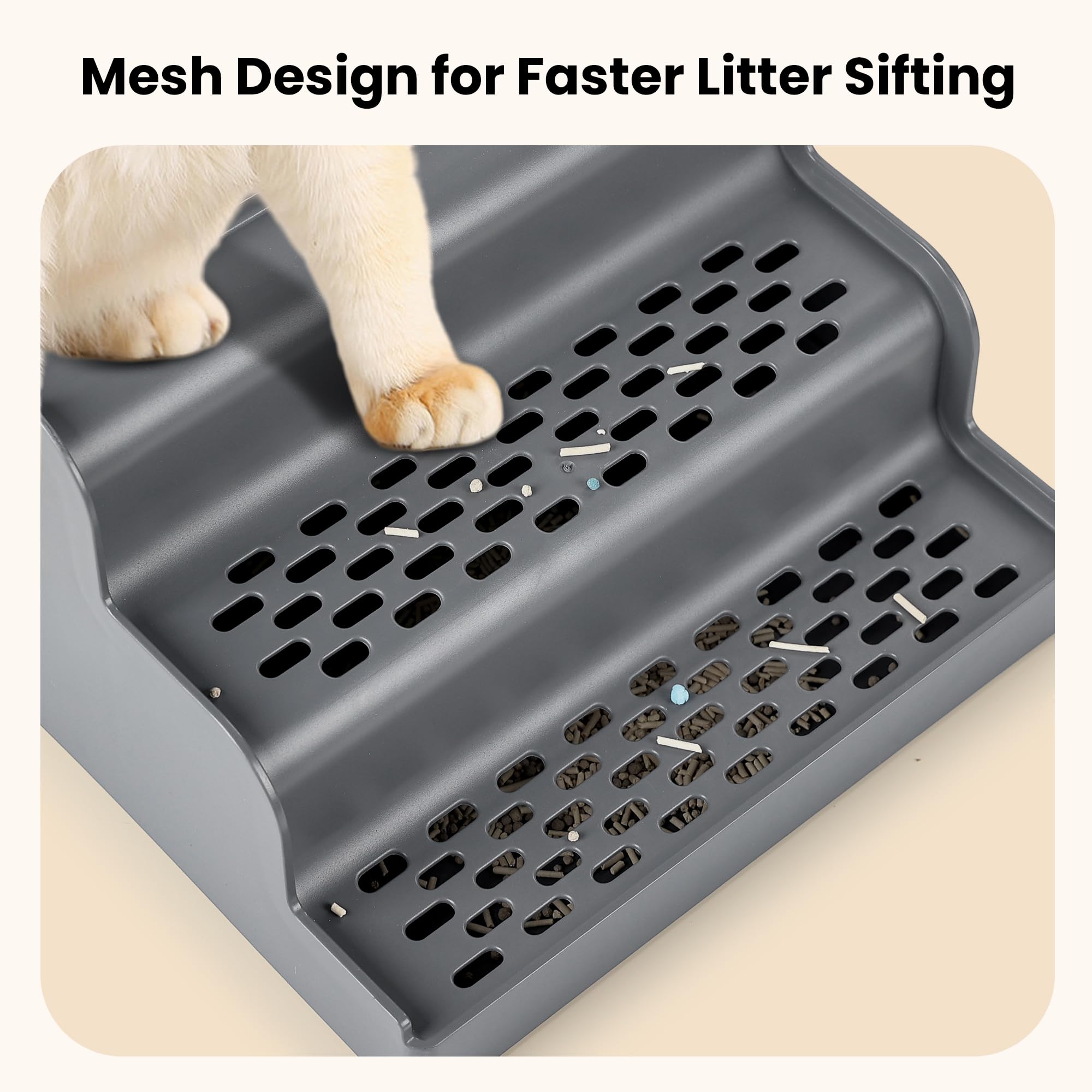 Aothey Litter Box Step has a dirt-resistant surface for easy cleaning.