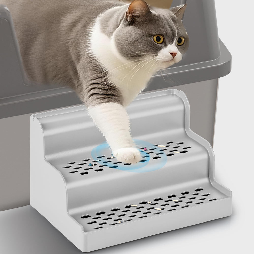 Aothey Litter Box Step dual-design front view for easy access and safer entry.