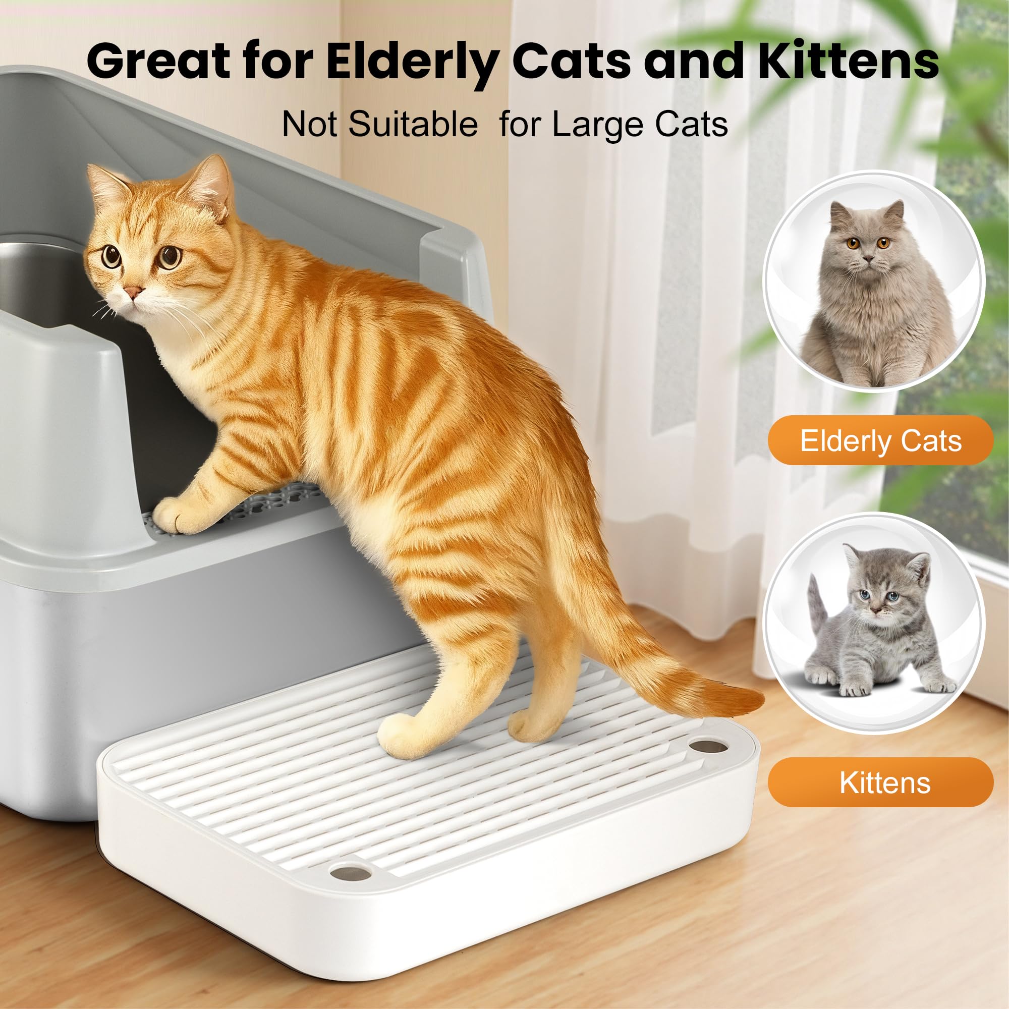 Aothey Litter Box Step no-assembly design saves time.