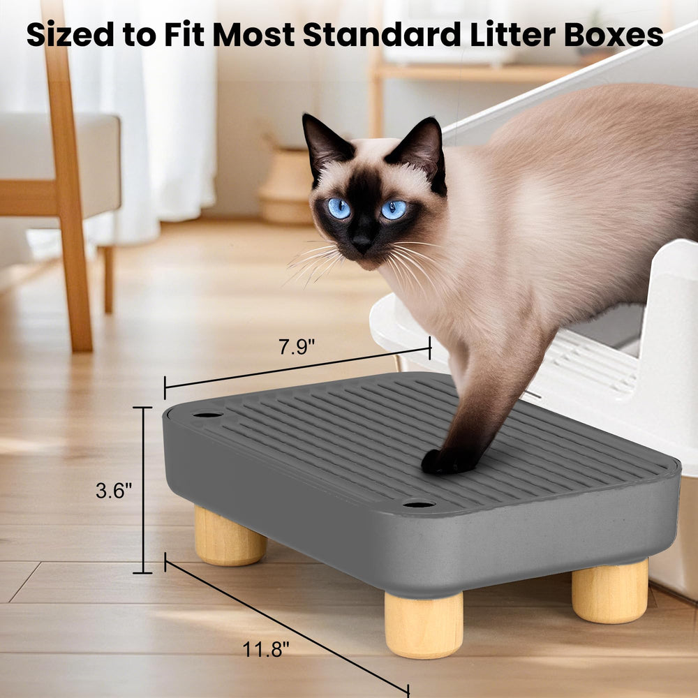 Aothey Litter Box Step Ramp non-slip steps aid small and senior cats.