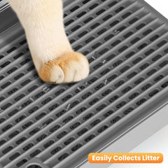 Aothey Litter Box Step Ramp wooden base provides stability and durability.
