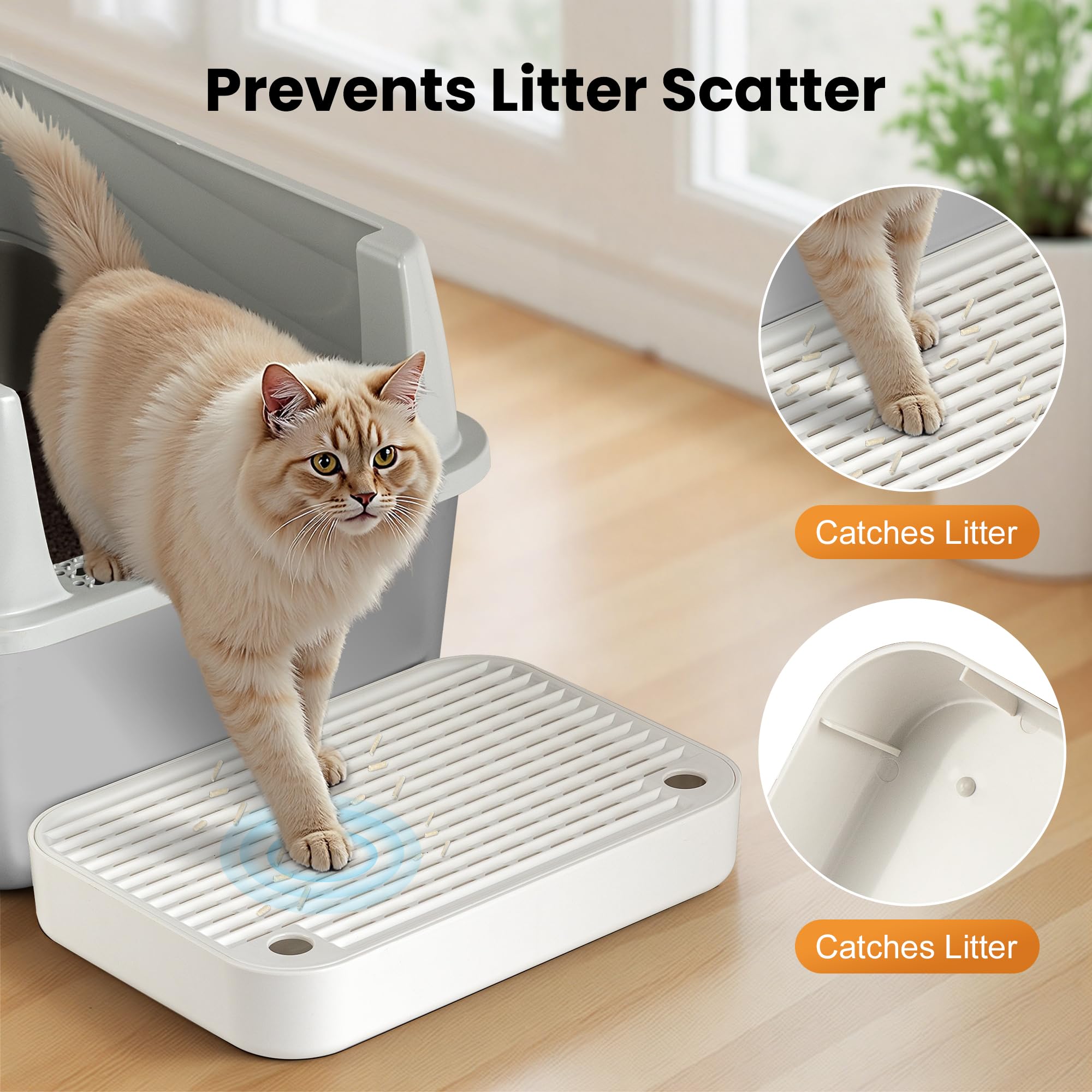 Aothey Litter Box Step fits most litter boxes for easy setup.