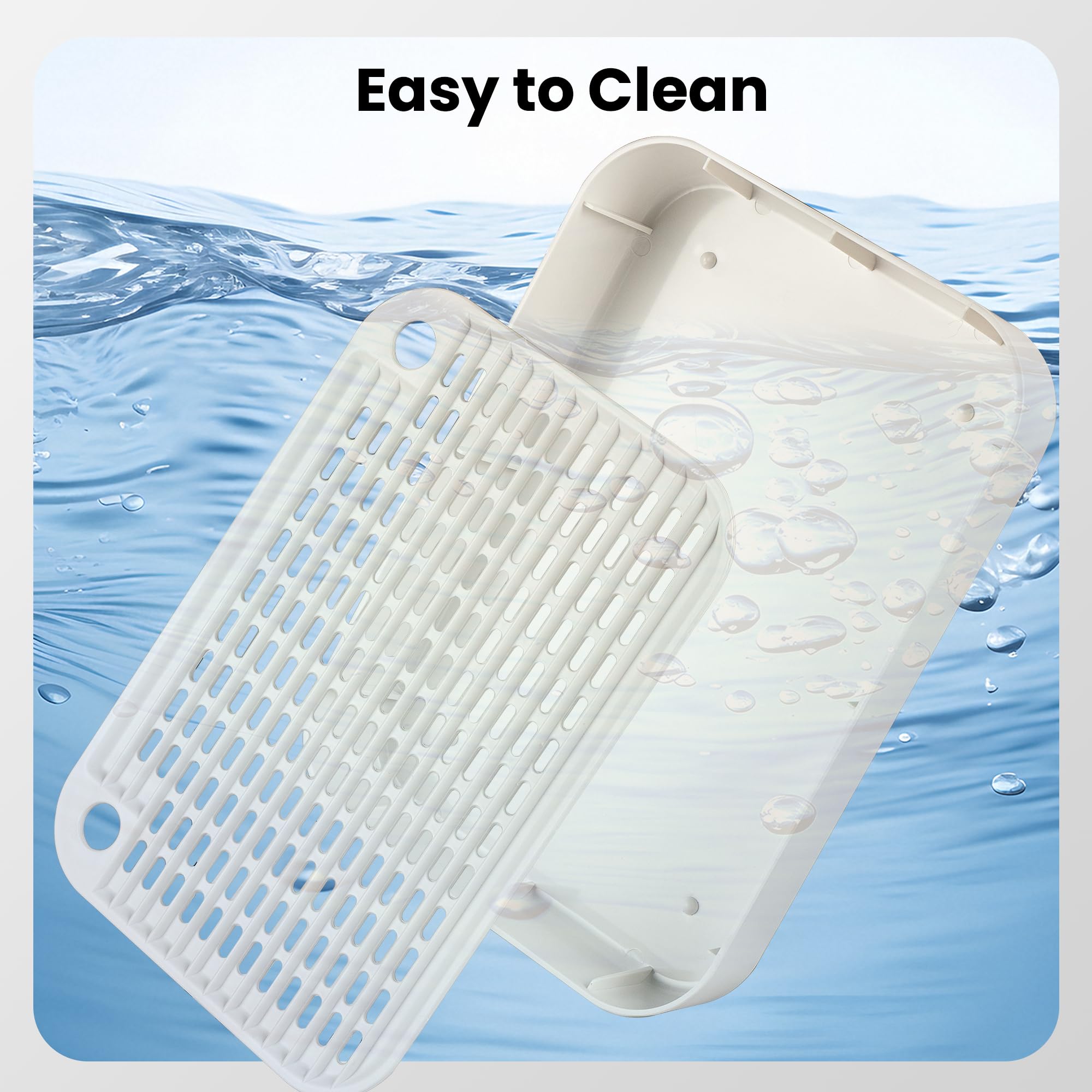 Aothey Litter Box Step white design blends with home decor.