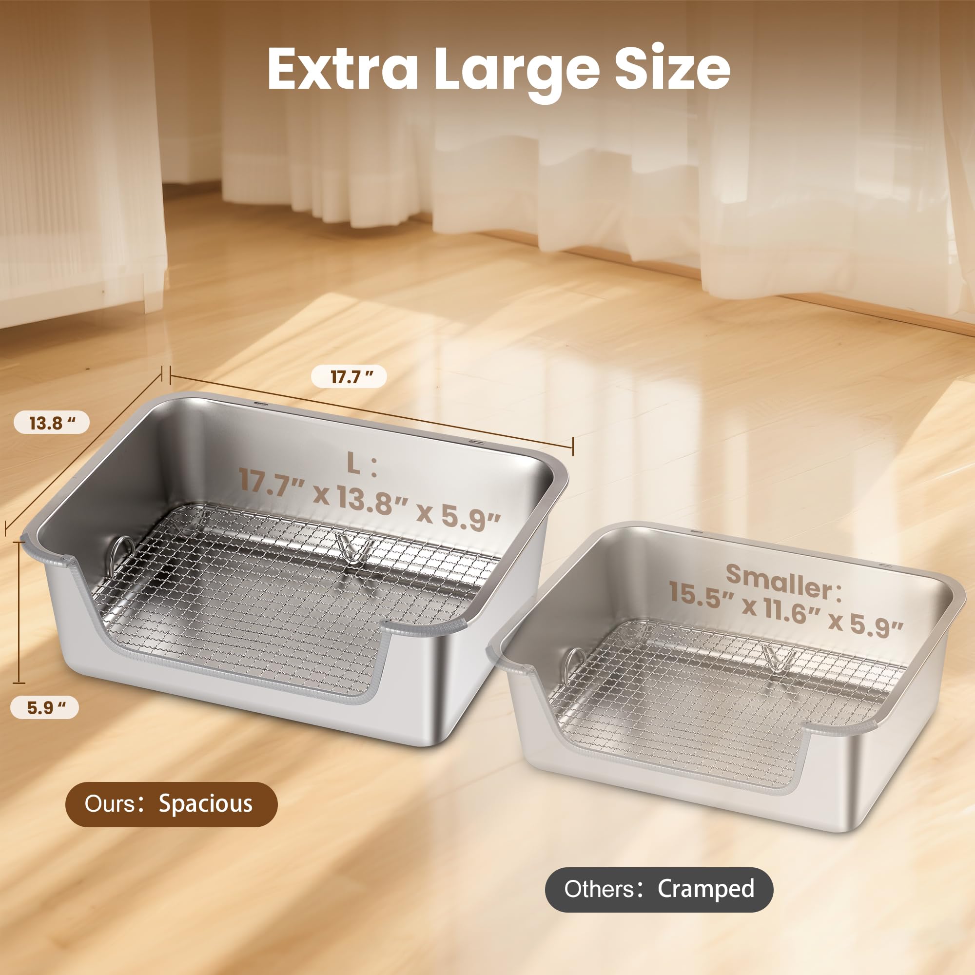 Aothey Rabbit Litter Box with extra large dimensions for spacious use