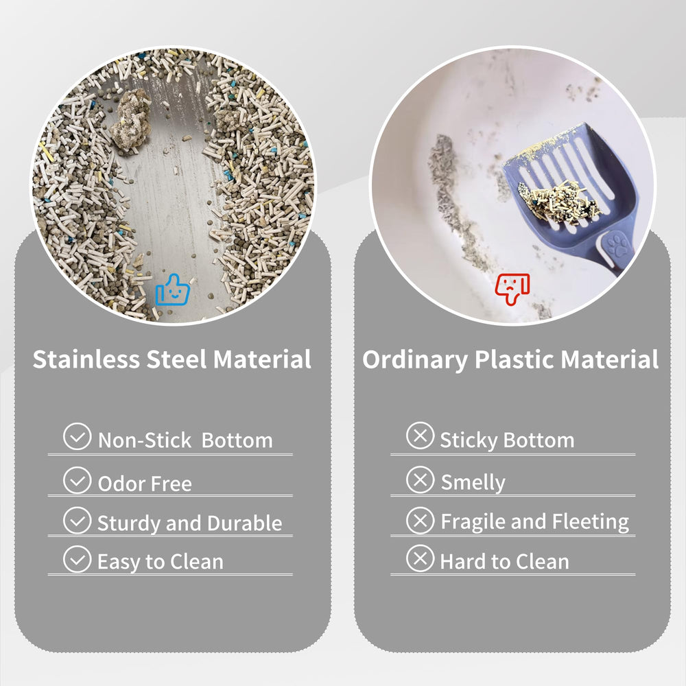 Aothey stainless steel litter box odor control reduces smells with a non-porous surface.