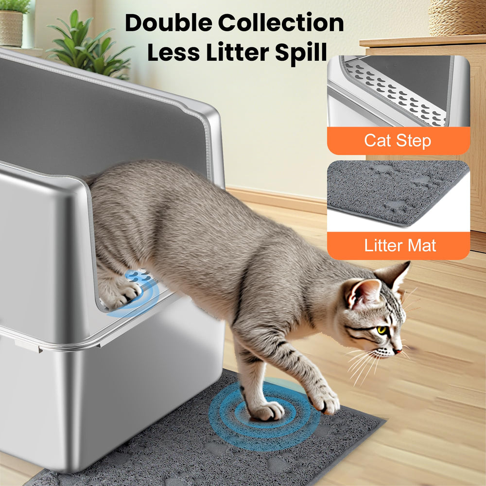 Aothey litter box with rounded edges for gentler paws