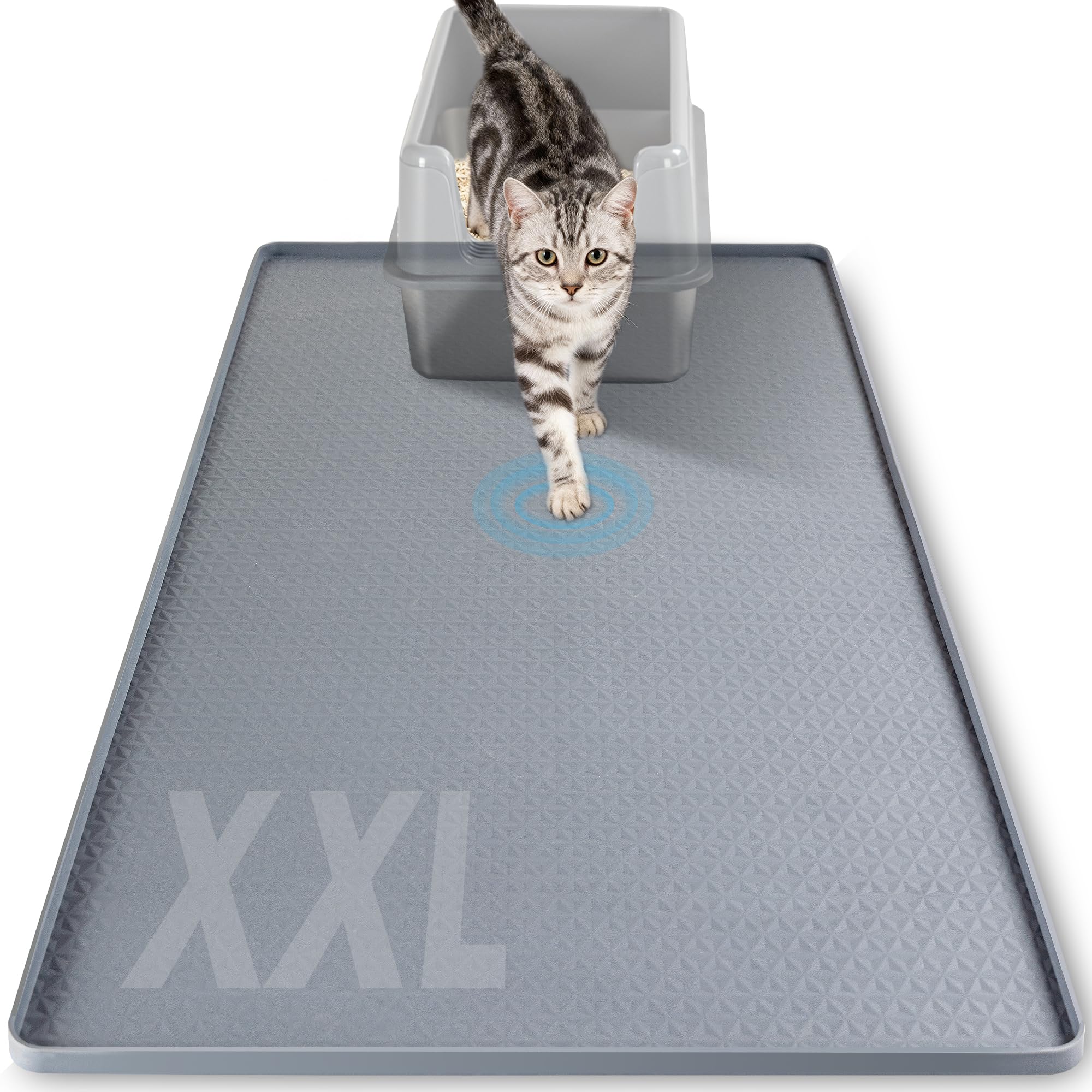 Aothey wide-coverage litter-trapping mat fits large spaces in multi-cat homes.