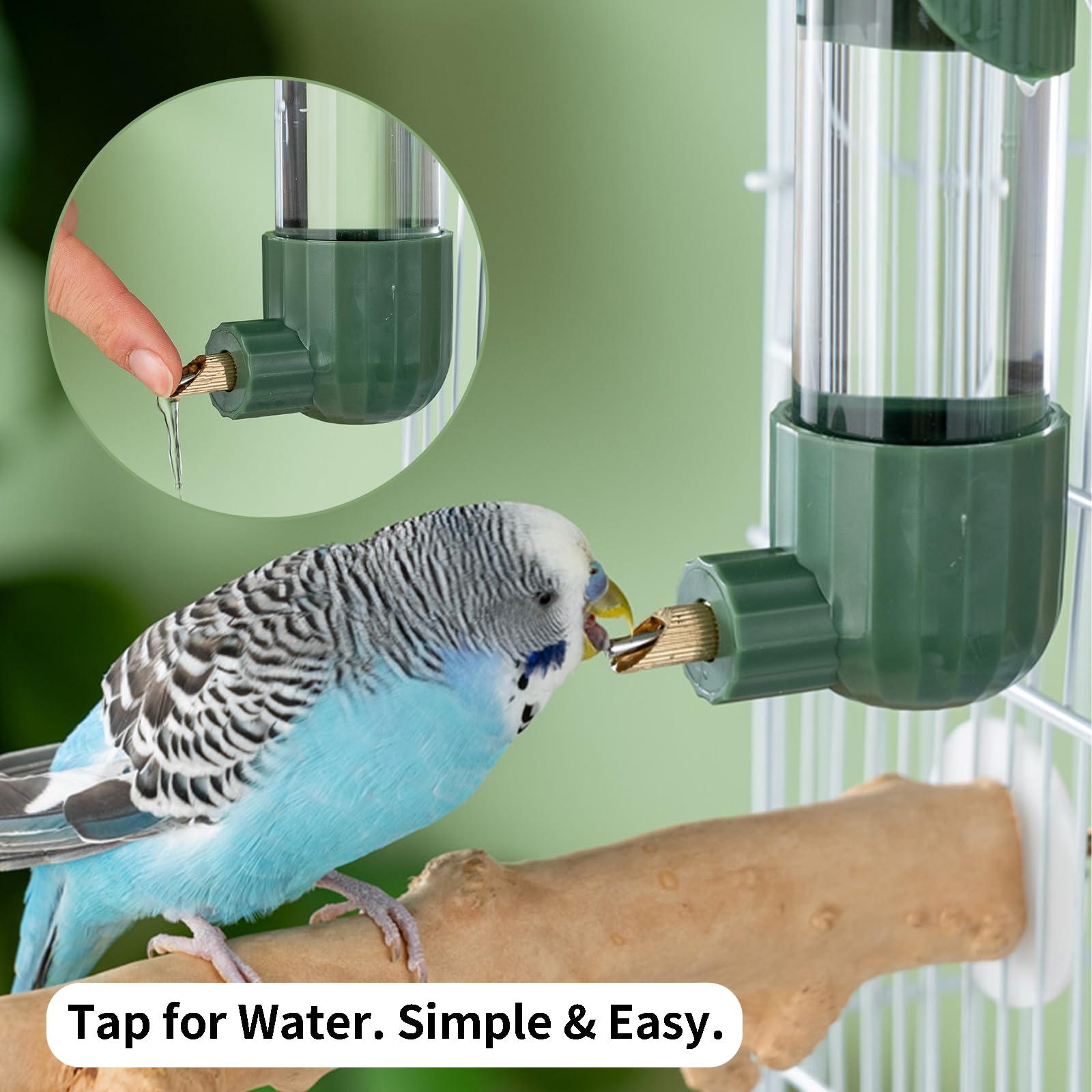 AOTU water dispenser inside cage demonstrates convenient refill and tidy setup.