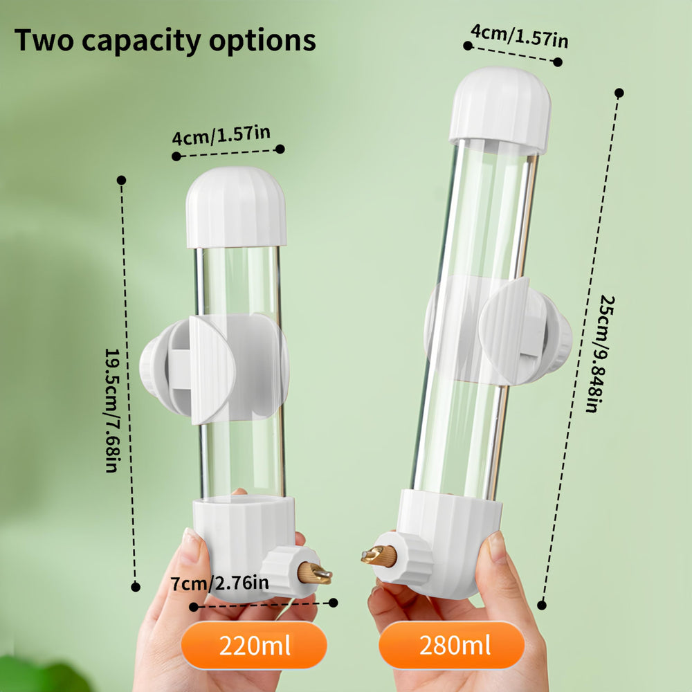 AOTU dispenser shown for large and small birds with suitable sizes.