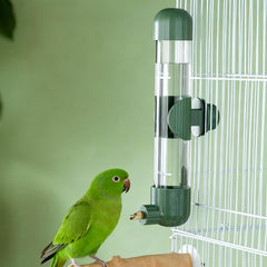 AOTU bird water dispenser outside view highlights easy-access drinking and clean cage design.