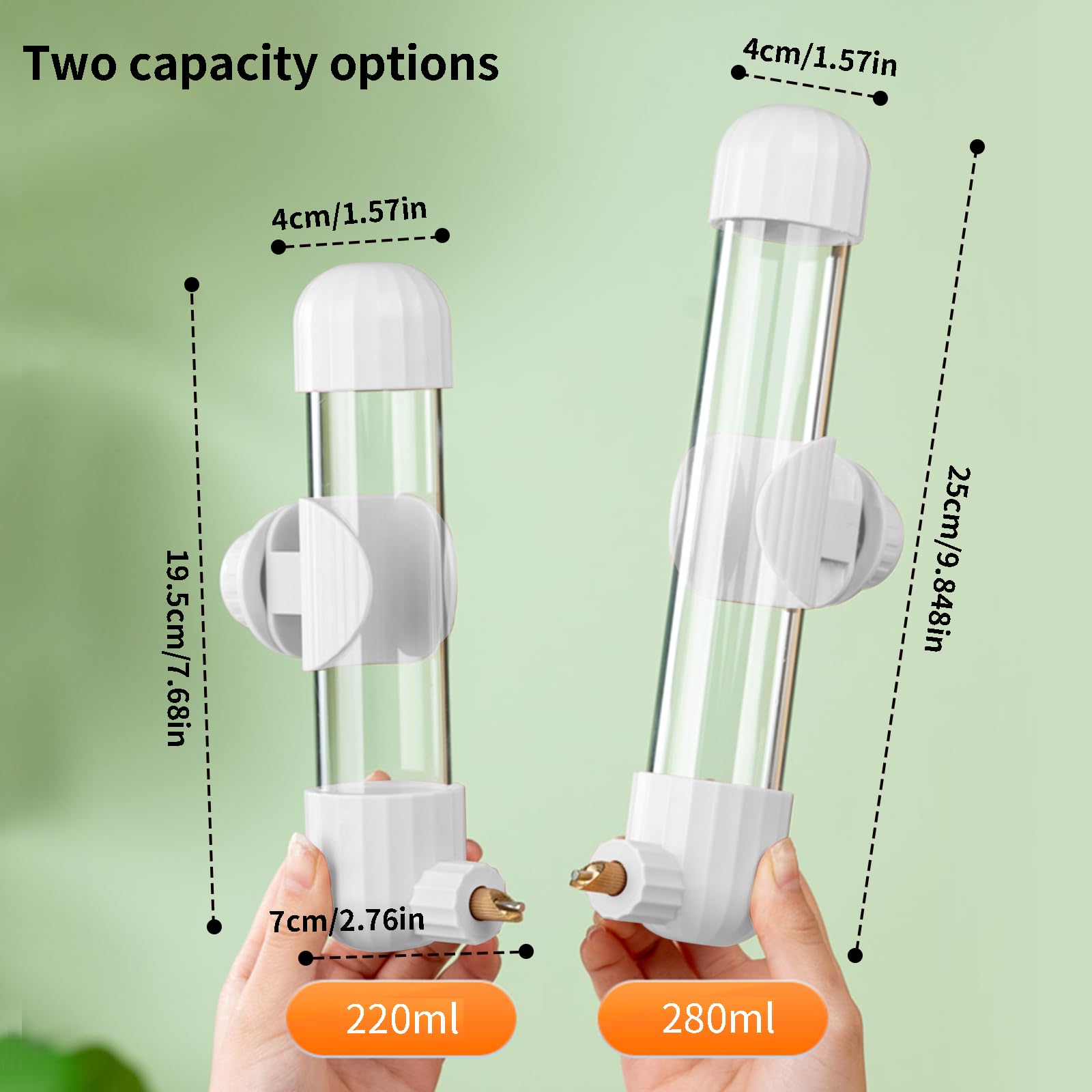 AOTU water dispenser offers large and small sizes for various birds.