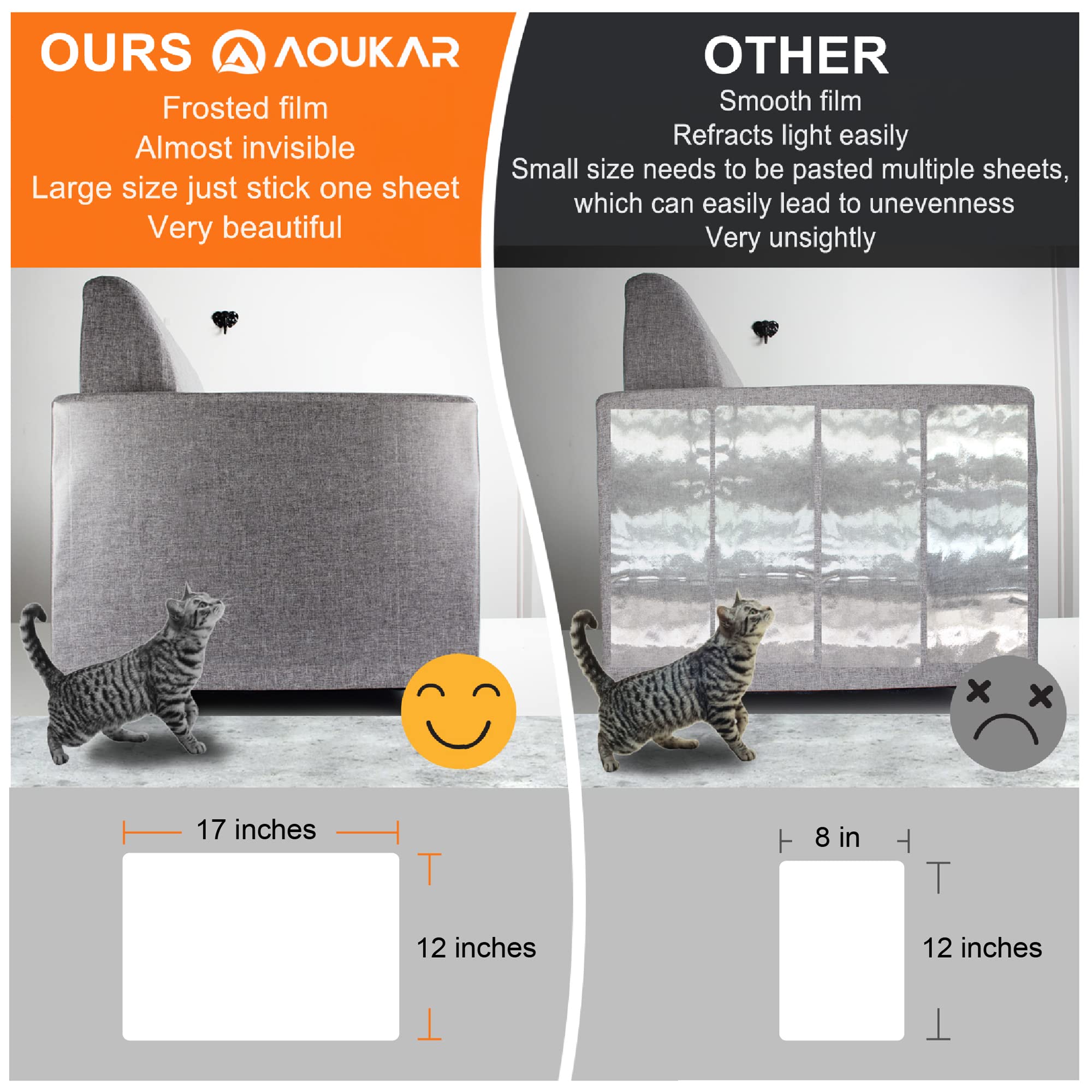 AOUKAR easy adhesive install demonstrates quick tool-free application