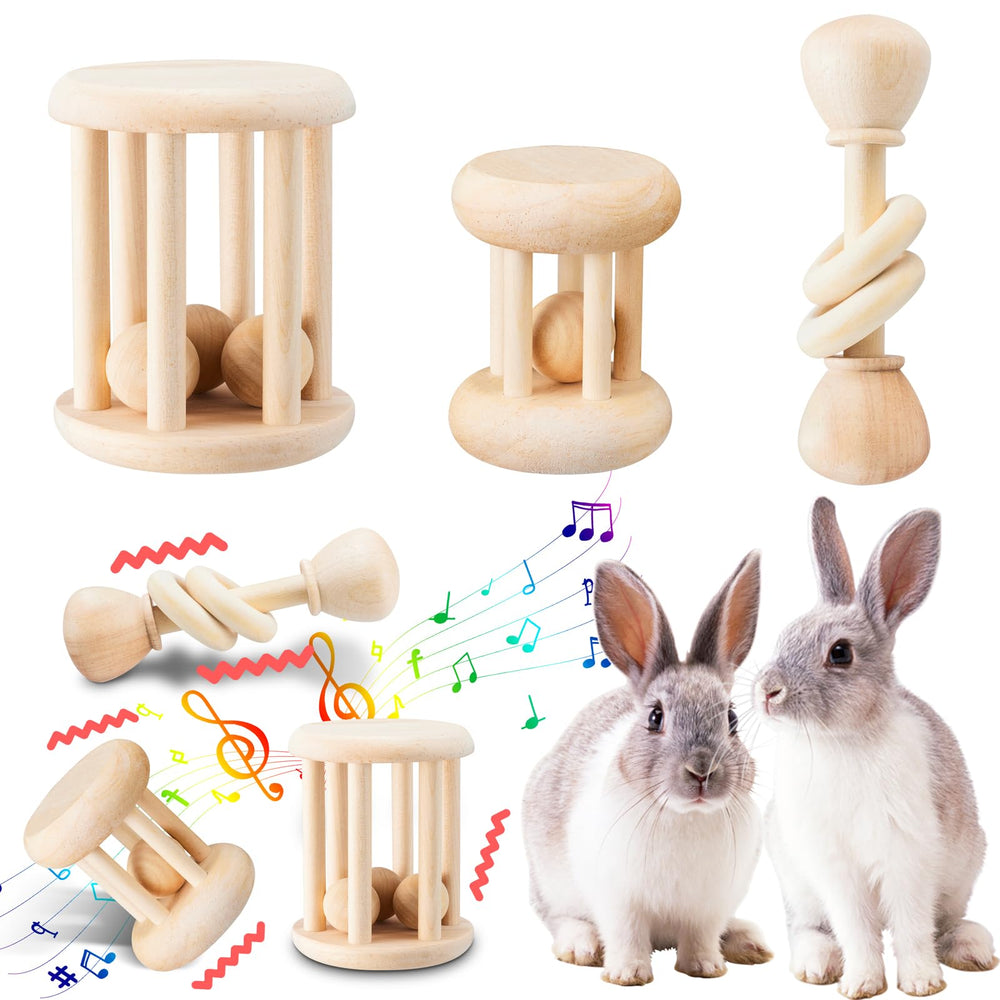 AOWPFVV wooden bunny toy branch, safe chew for small pets