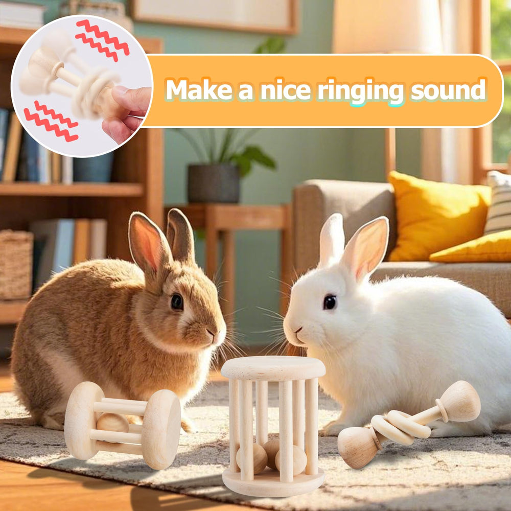 AOWPFVV wooden chew stick 3in bunny toy promotes healthy chewing