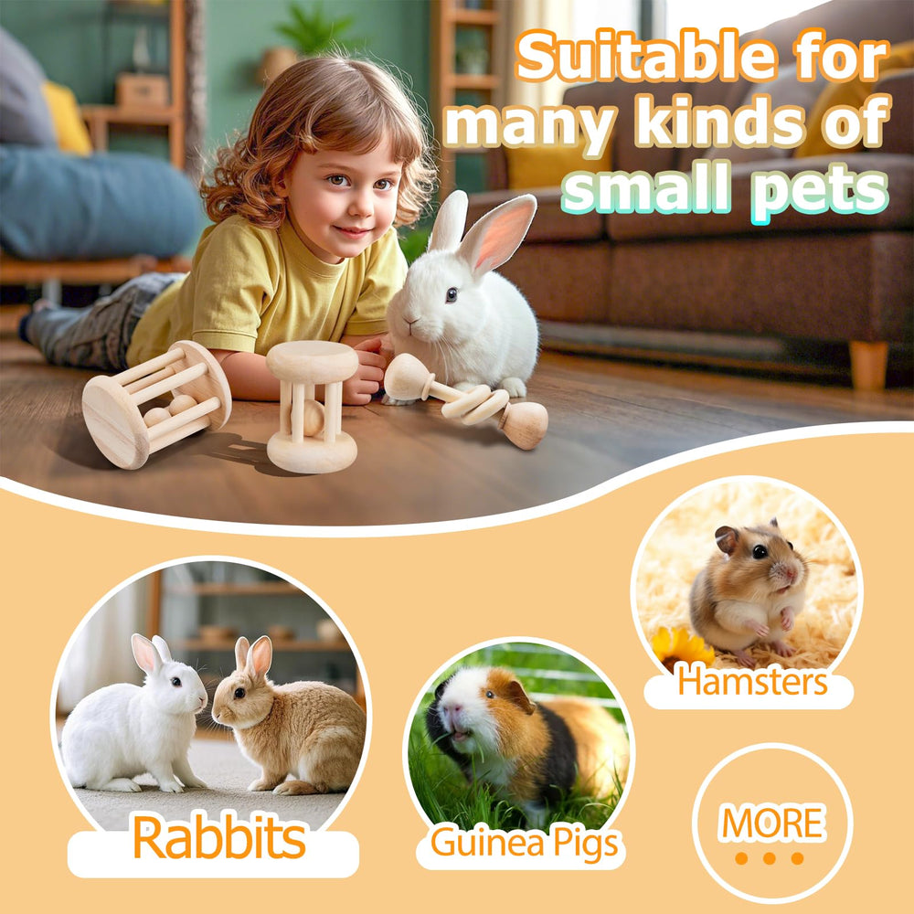 AOWPFVV guinea pig wooden chew toy for safe nibbling