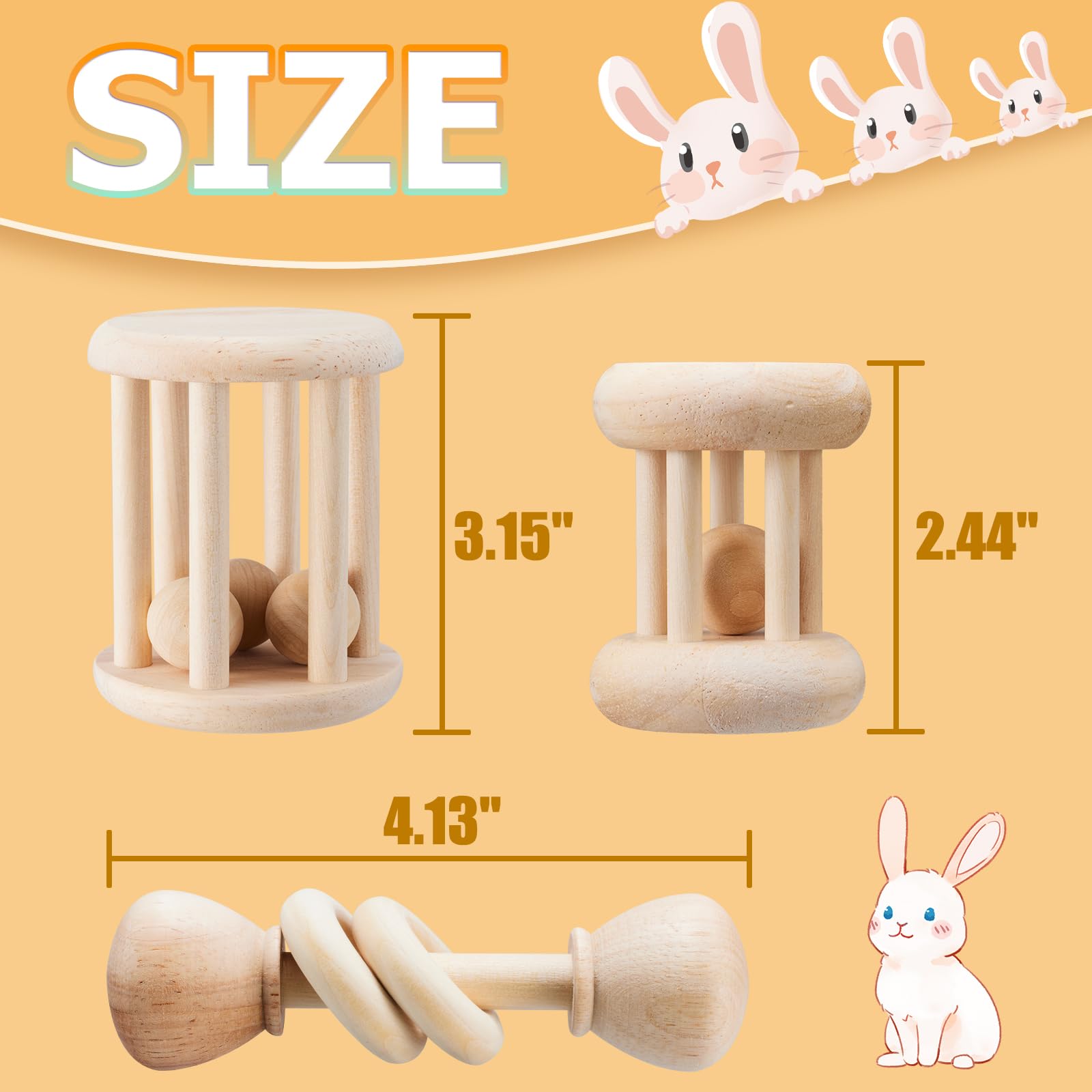 AOWPFVV wooden chew toy for small pets supports boredom relief