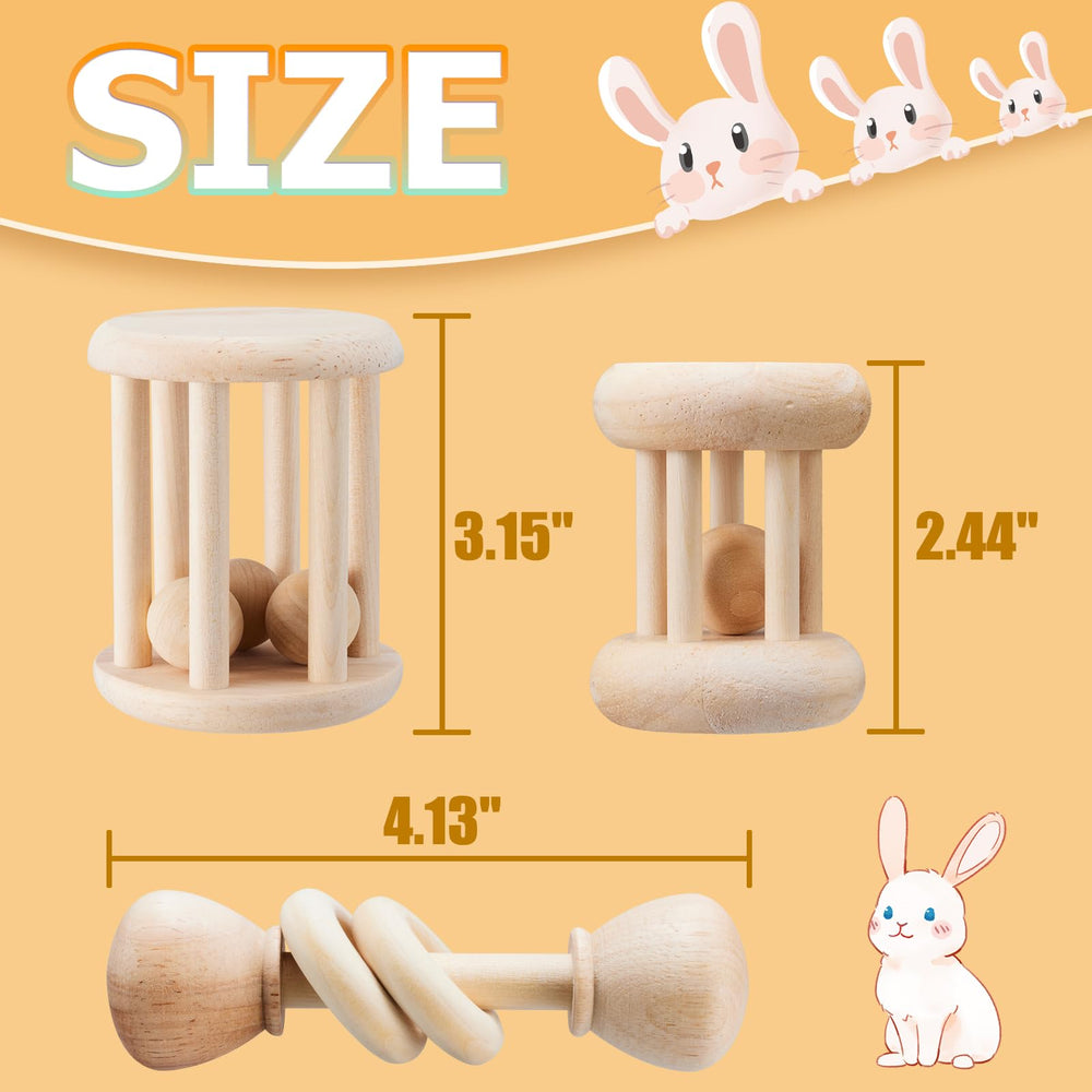 AOWPFVV wooden chew toy for small pets supports boredom relief