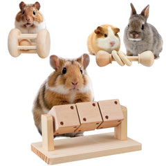 AOWPFVV wooden hamster enrichment set, three-pcs designed to boost activity.