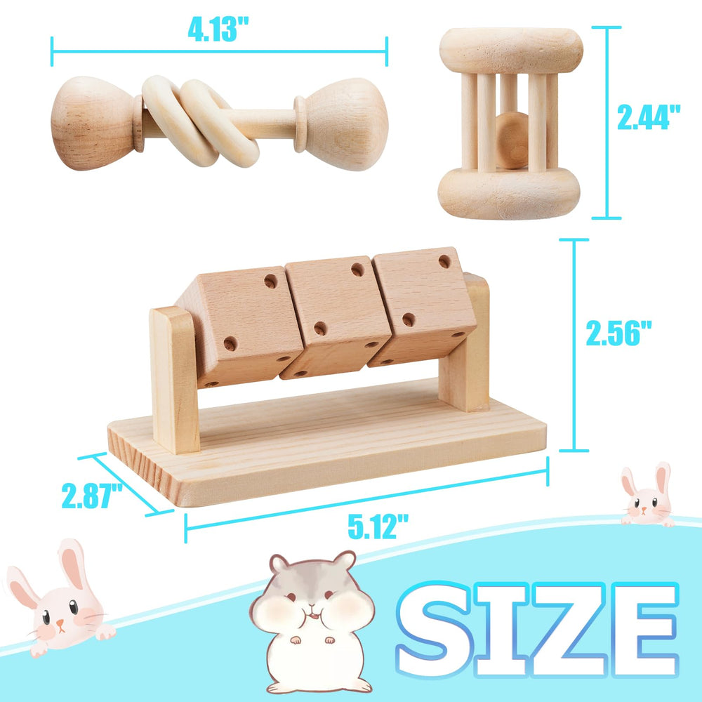 AOWPFVV wooden hamster toy rotation-cubes image promoting daily exercise.