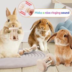 AOWPFVV wooden small animal toy encourages bonding during enrichment sessions.