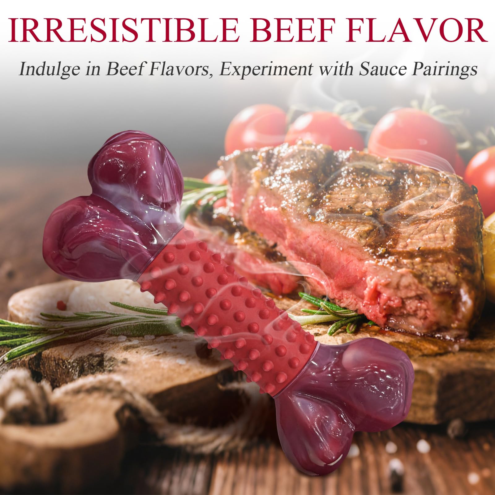 Apasiri beef flavor 8in rubber-sleeve mid displays dual-texture chew surface