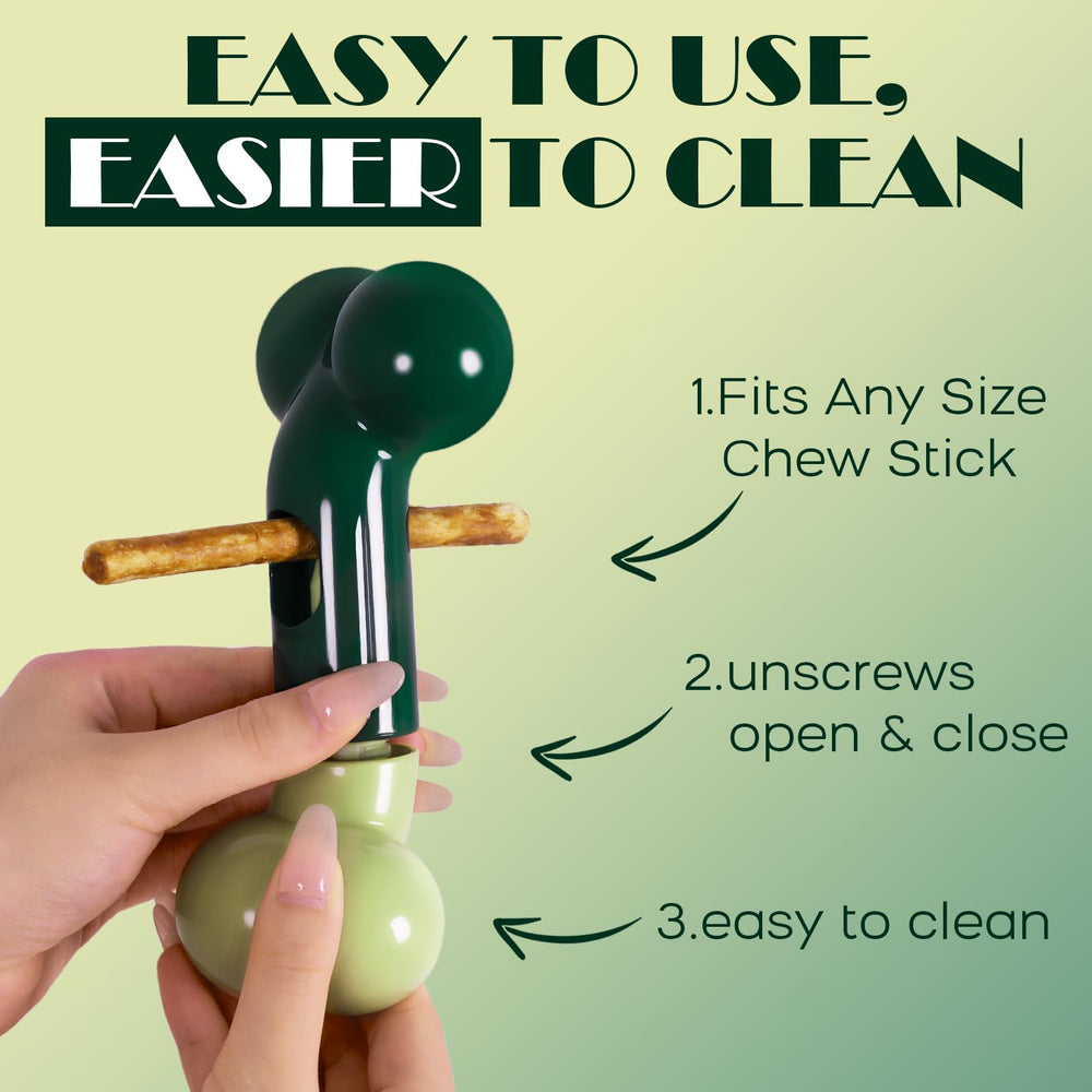Apasiri bully-stick-holder is built to withstand aggressive chewing for long-lasting use.
