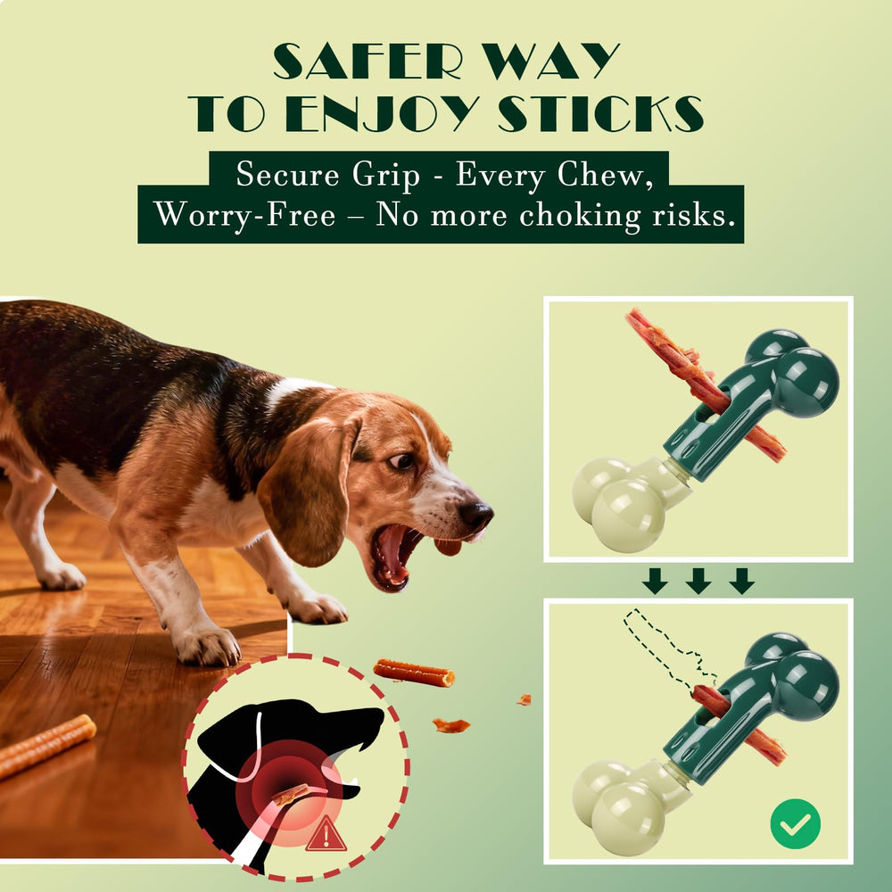 Apasiri bully-stick-holder slows eating, extending playtime and focus for dogs.